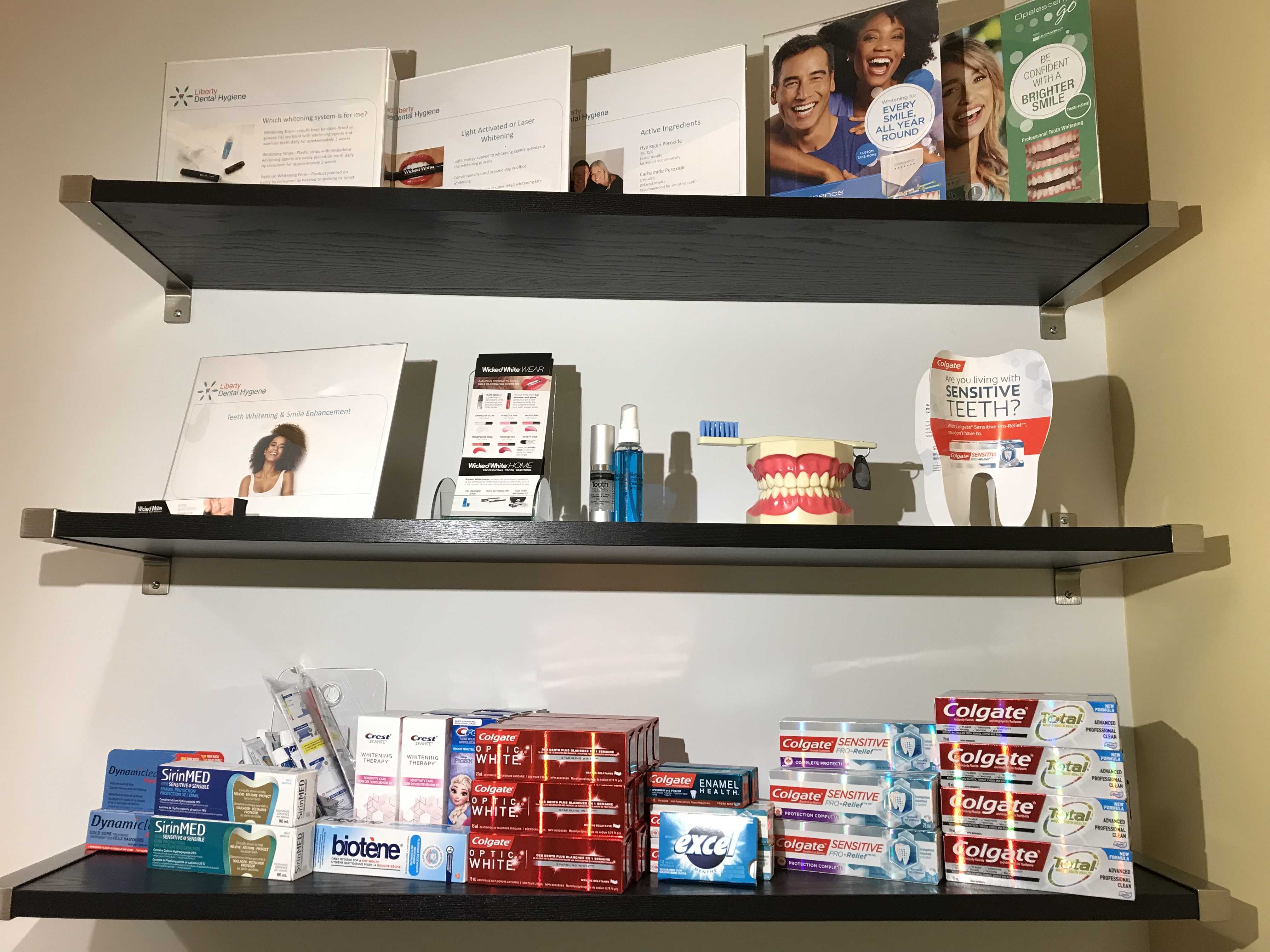 Supplies available at Dental Office